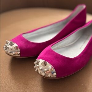 Giuseppe Zanotti Fuchsia Studded Flats